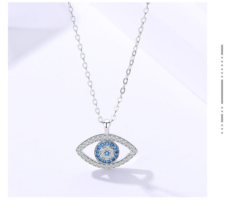 S925 Sterling Silver Evil Eye Pendant Necklace