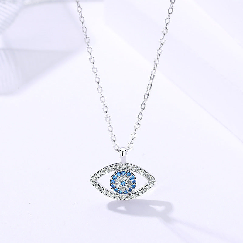 S925 Sterling Silver Evil Eye Pendant Necklace